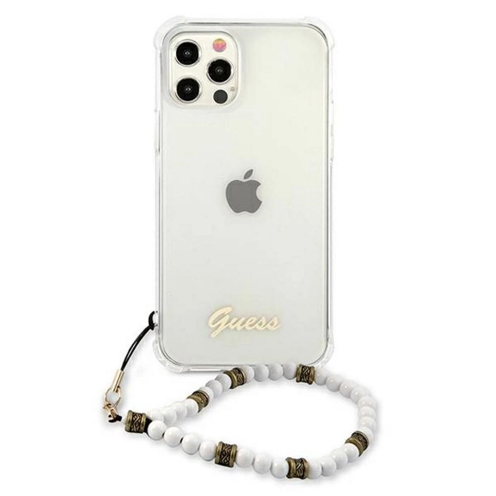 Dėklas GUESS HARD CASE GUHCP12LKPSWH IPHONE 12 PRO MAX Baltas PEARL