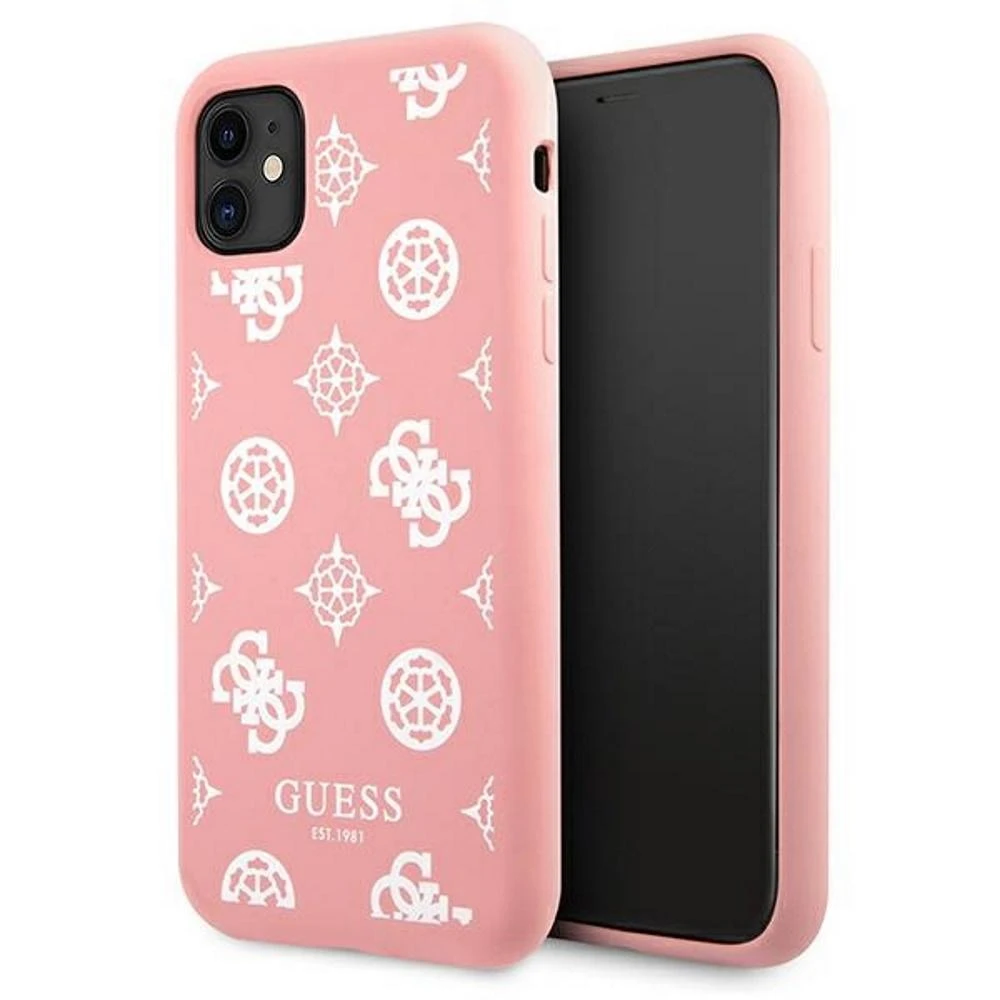 Guess telefono dėklas, skirtas iPhone 12 Pro Max 6,7 GUHCP12LLSPEWPI rožinė hard telefono dėklas, skirtas Peony Collection