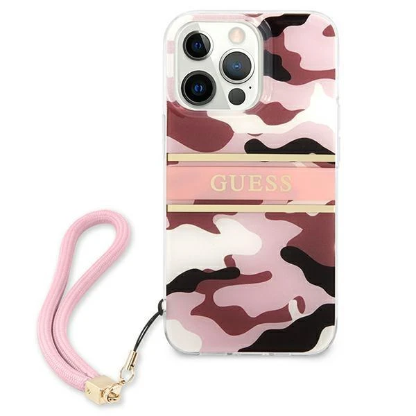 Dėklas GUESS GUHCP13MKCABPI IPHONE 13/14/15 6.1 "Rožinis / Rožinis HARDCASE CAMO STAP COLLECTION