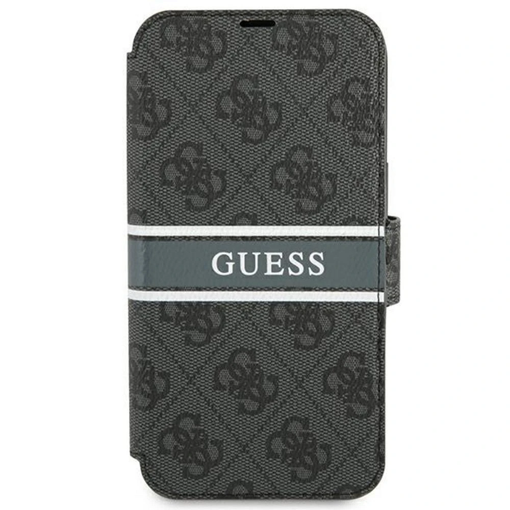 Dėklas GUESS GUBKP13S4GDGRON IPHONE 13 MINI 5.4 "GRAY/GRAY BOOK 4G STRIPE
