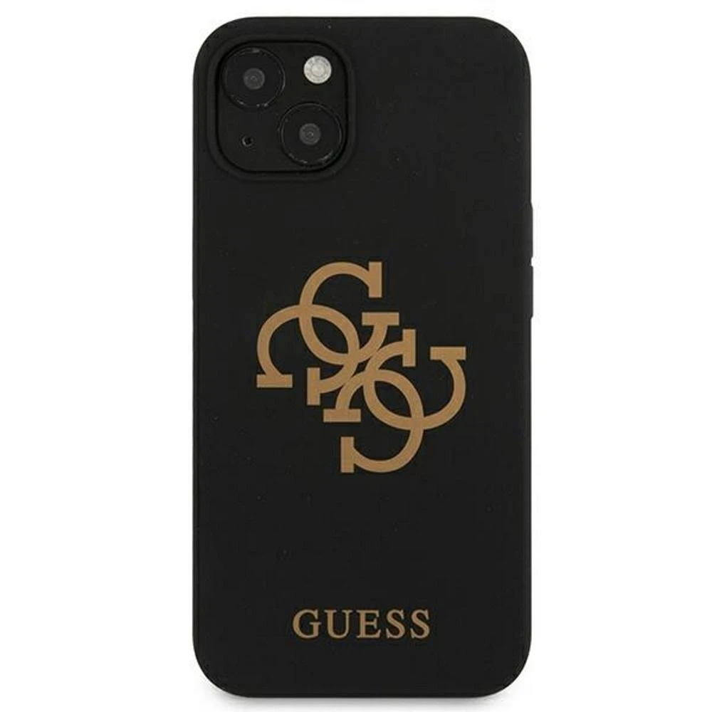 Guess GUHCP13SLS4GGBK Apple iPhone 13 mini 5,4″ juodos spalvos kietas dėklas Silicone 4G Logo