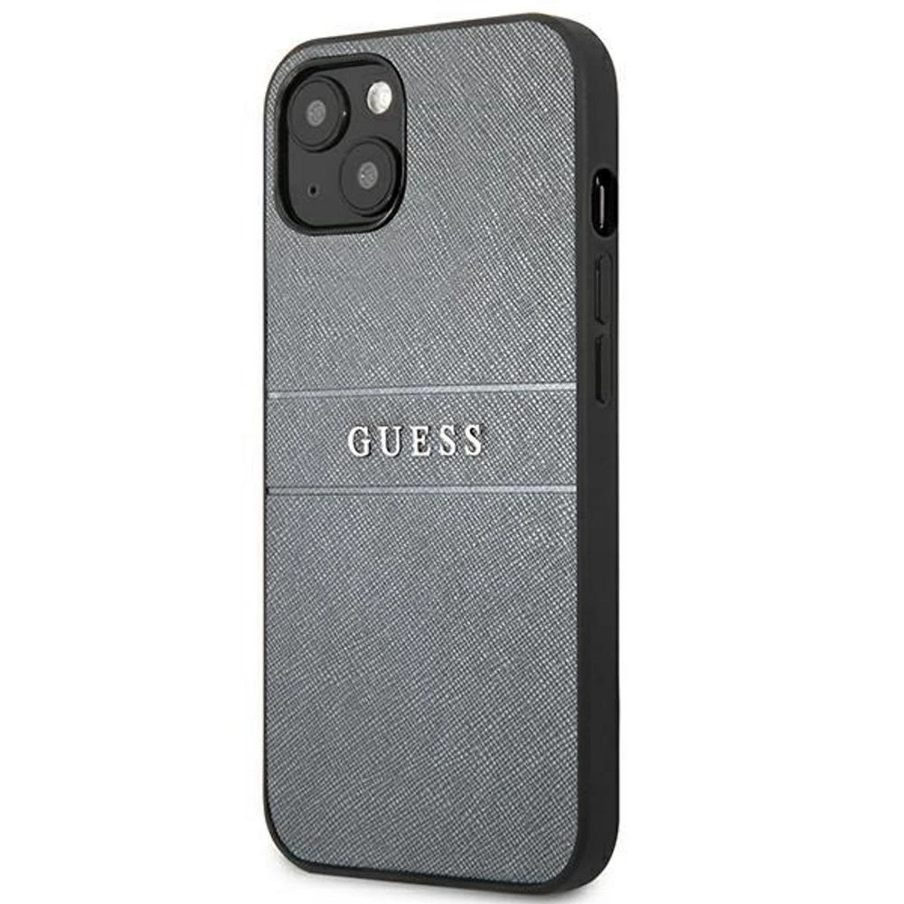 Dėklas Guess GUHCP13SPSASBGR Apple iPhone 13 mini 5,4″ pilkas Saffiano Strap
