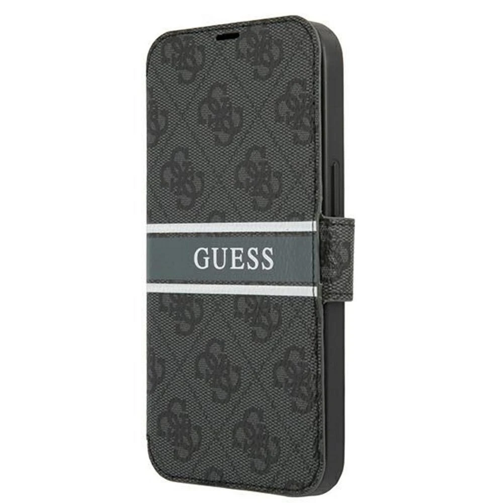 Dėklas GUESS GUBKP13S4GDGRON IPHONE 13 MINI 5.4 "GRAY/GRAY BOOK 4G STRIPE