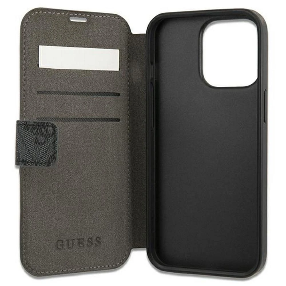 Dėklas GUESS GUBKP13S4GDGRON IPHONE 13 MINI 5.4 "GRAY/GRAY BOOK 4G STRIPE