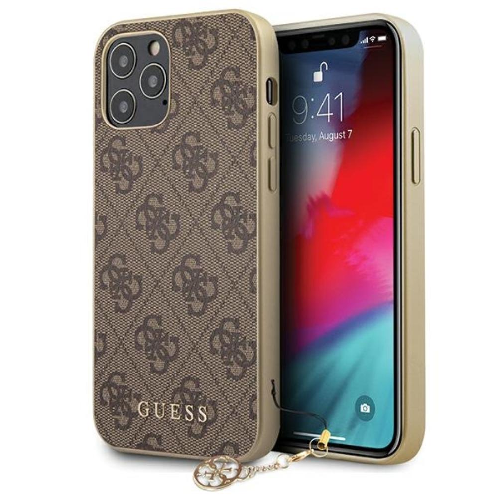 Dėklas Cg Mobile France GUHCP13LGF4GBR Guess 4G Charms Zadní Kryt pro iPhone 13 Pro Brown (ruda)