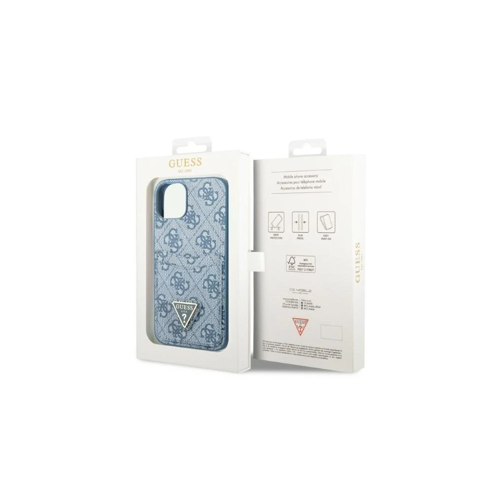 Dėklas GUESS GUHCP13LP4TPB IPHONE 13 PRO / 13 6.1 "Mėlynas / Mėlynas HARDCASE 4G TRIANGLE CARDSLOT LOGO