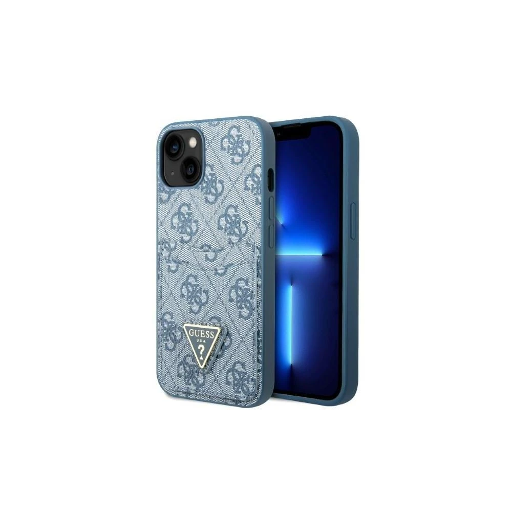 Dėklas GUESS GUHCP13LP4TPB IPHONE 13 PRO / 13 6.1 "Mėlynas / Mėlynas HARDCASE 4G TRIANGLE CARDSLOT LOGO