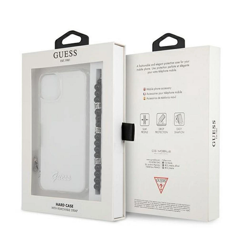 Dėklas GUESS GUHCP13LKPSBK IPHONE 13 PRO / 13 6.1 "TRANSPARENT HARDCASE Juodas PEARL