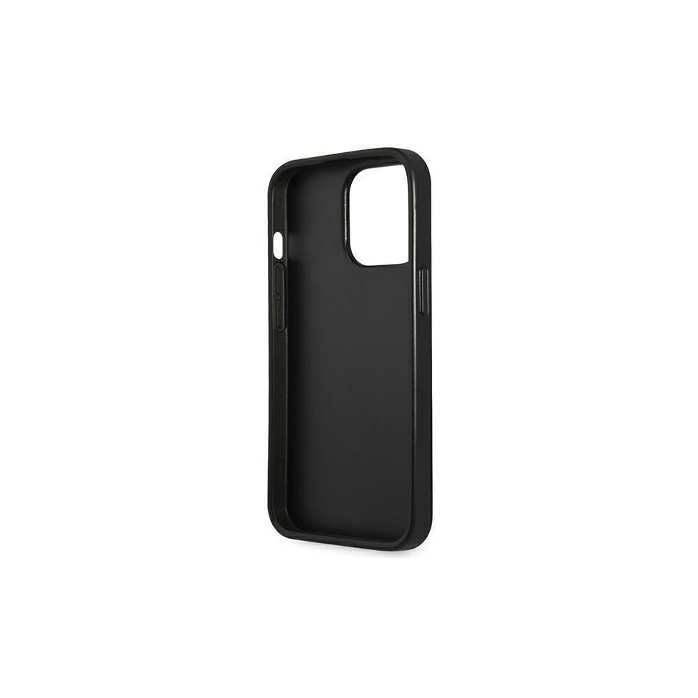 Dėklas Guess GUHCP13LPSATLK iPhone 13 Pro / 13 6,1" juodas/juodas kietas SaffianoTriangle logotipas