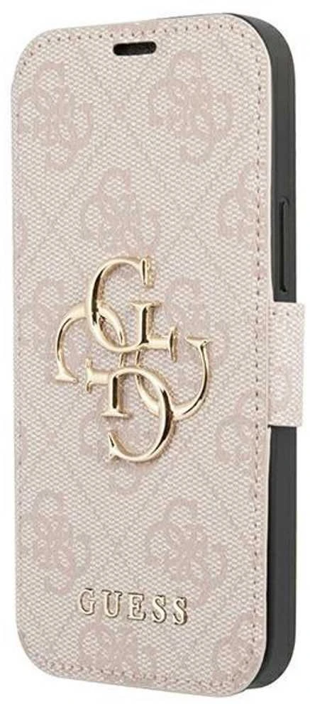 Dėklas Guess GUBKP13X4GMGPI Apple iPhone 13 Pro Max 6,7″ rožinės spalvos book 4G Big Metal Logo