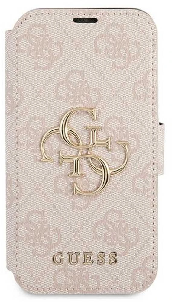 Dėklas Guess GUBKP13X4GMGPI Apple iPhone 13 Pro Max 6,7″ rožinės spalvos book 4G Big Metal Logo