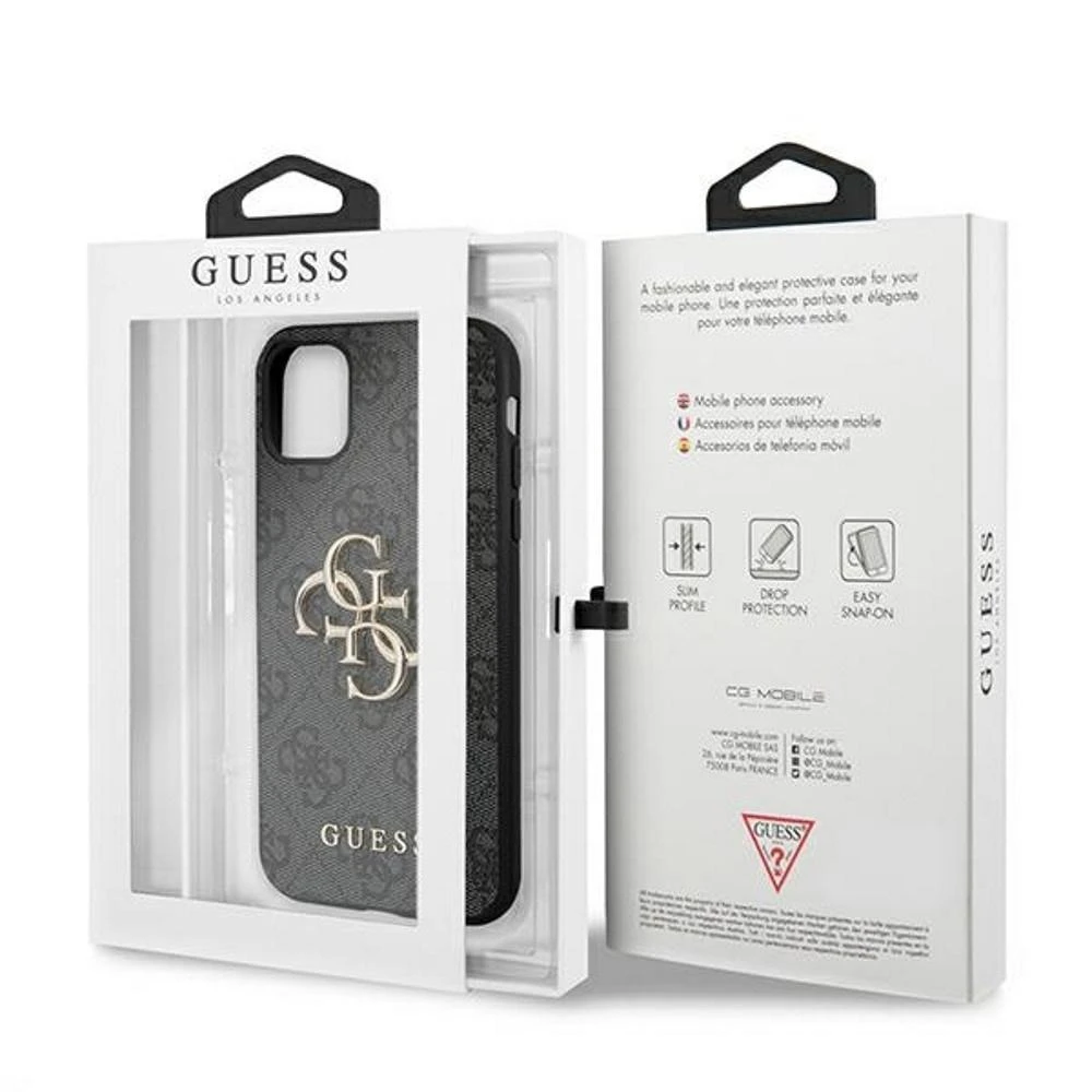 Apple iPhone 13 Pro Max 6,7″ Guess dėklas 4G Big Metal Logo GUHCP13X4GMGGR pilkas