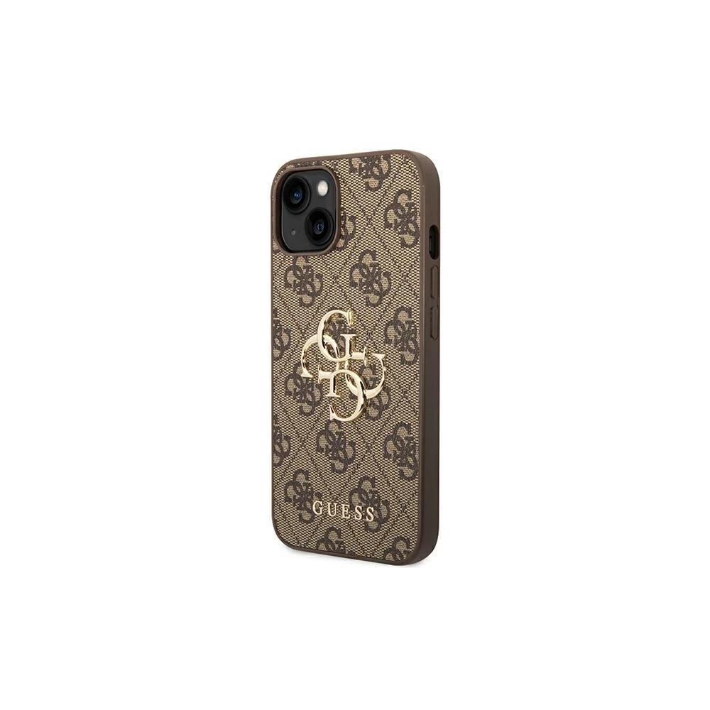 Apple iPhone 14 Pro Guess dėklas 4G Big Metal Logo rudos spalvos