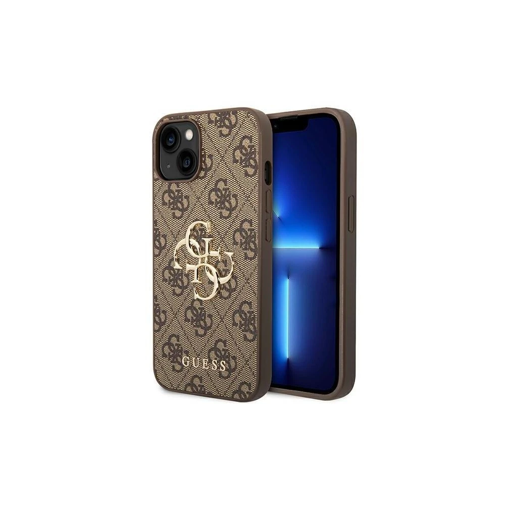 Apple iPhone 14 Pro Guess dėklas 4G Big Metal Logo rudos spalvos