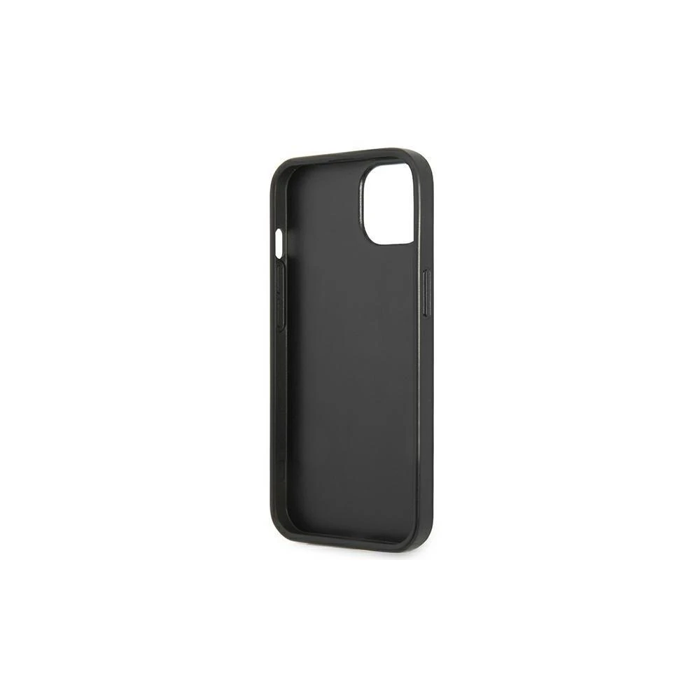 Guess GUHCP14LPSATLK Apple iPhone 14 Pro 6,1″ juodos spalvos kietas dėklas SaffianoTriangle Logo