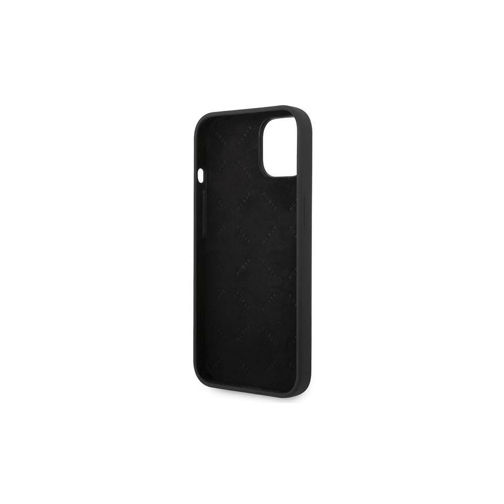 Karl Lagerfeld Guess dėklas, skirtas iPhone 14 Pro 6,1 GUHCP14LSLSMK juodos spalvos hard dėklas, skirtas Silicone Vintage Gold Logo