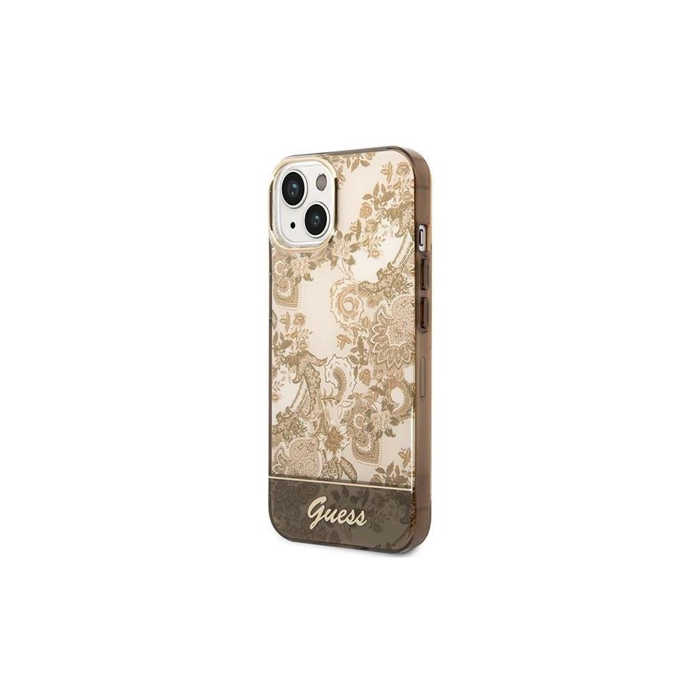 Apple iPhone 14 Pro Max Guess dėklas Porcelain Collection aukso spalvos