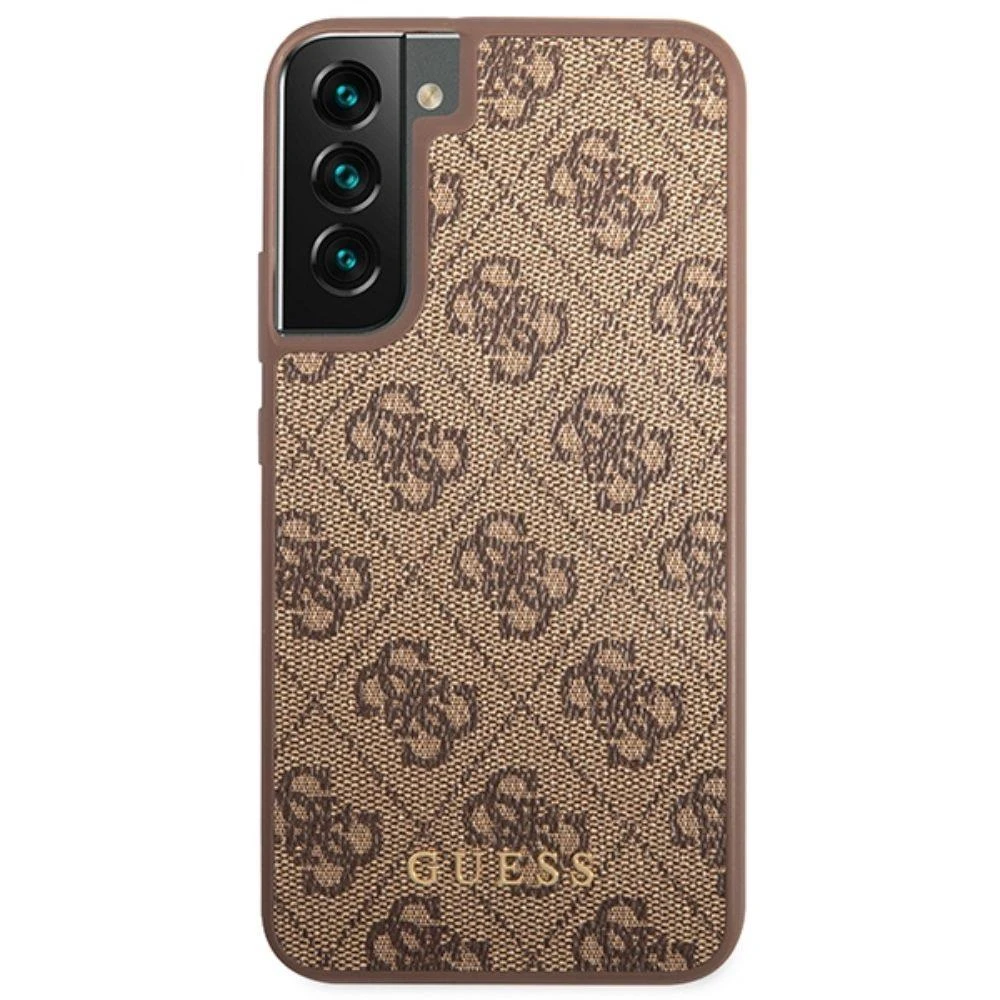 Guess GUHCS23SG4GFBR S23 S911 rudos spalvos kietas dėklas 4G Metal Gold Logo