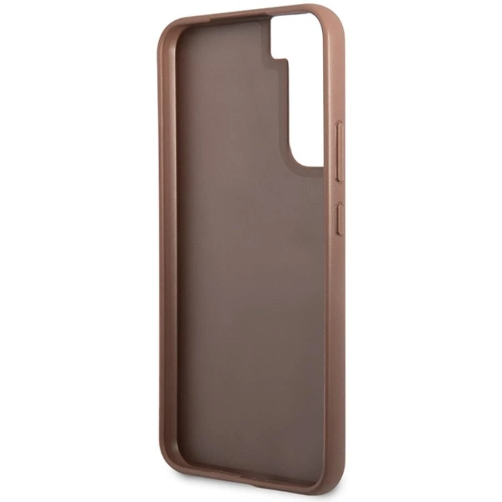 Guess GUHCS23SG4GFBR S23 S911 rudos spalvos kietas dėklas 4G Metal Gold Logo