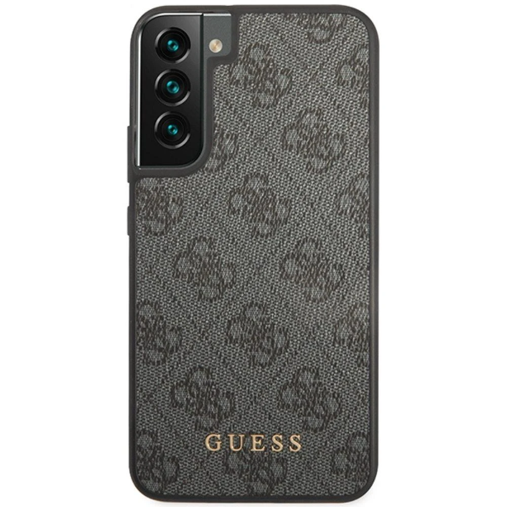 Samsung Galaxy S23 Guess dėklas 4G Metal Gold Logo (GUHCS23SG4GFGR) pilkos spalvos