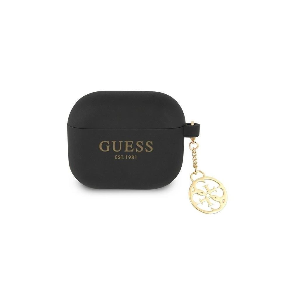 GUESS GUA2LSC4EK AIRPODS 1/2 COVER Juodas/Juodas SILICONE CHARM 4G COLLECTION