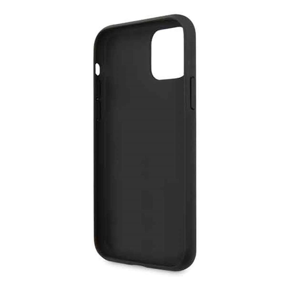 Guess GUHCN61G4GLGR 4G Stripe kieto galinio dangtelio dėklas, skirtas Apple iPhone 11, juodas