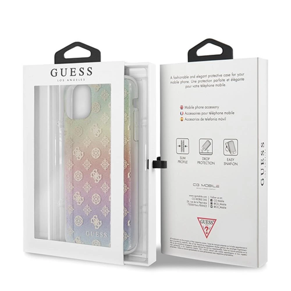 Guess GUHCN65PEOML Apple iPhone 11 Pro Max multicolor kietas dėklas Iridescent 4G Peony