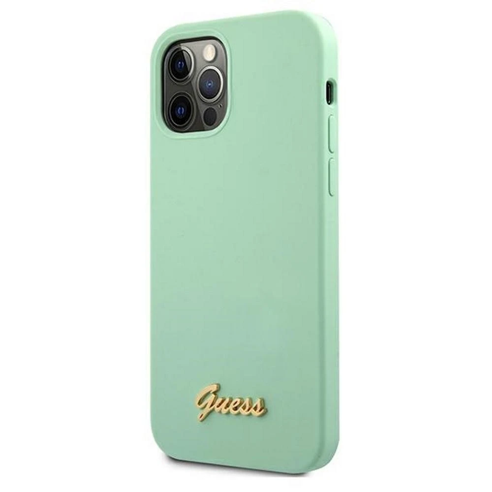 „Guess“ metalinis logotipo dėklas iPhone 12 Pro Max 6.7" - Žalias