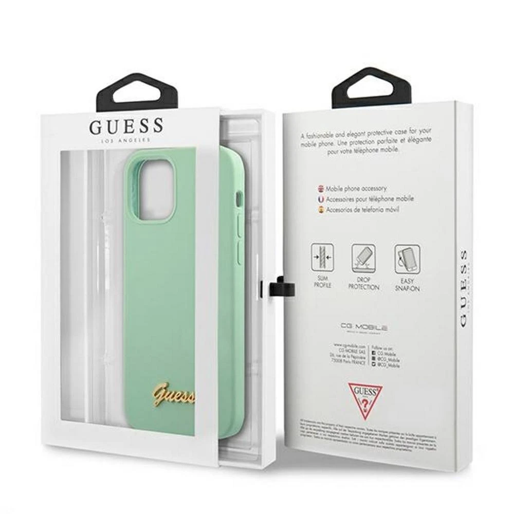 „Guess“ metalinis logotipo dėklas iPhone 12 Pro Max 6.7" - Žalias