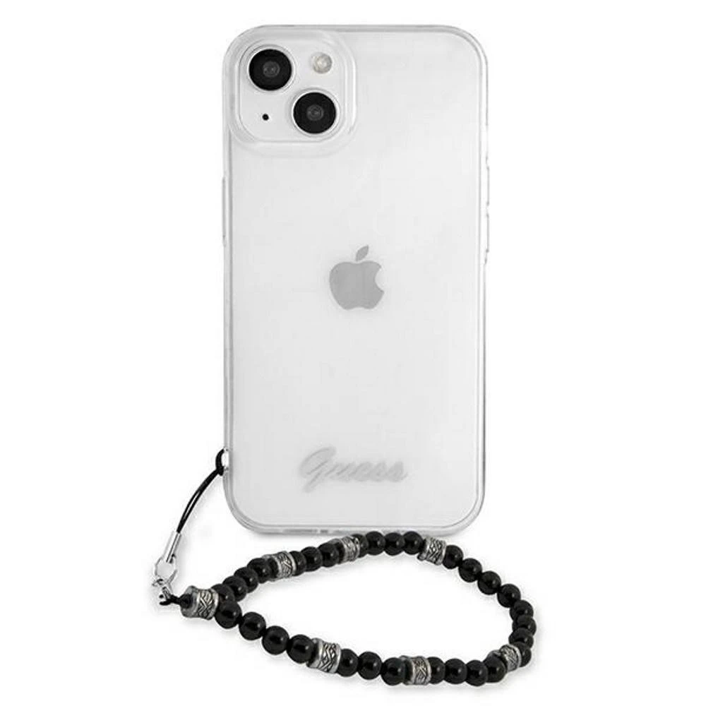 Guess GUHCP13MKPSBK Apple iPhone 13 / 14 /15 6,1″ skaidrus kietas dėklas juodos spalvos Pearl