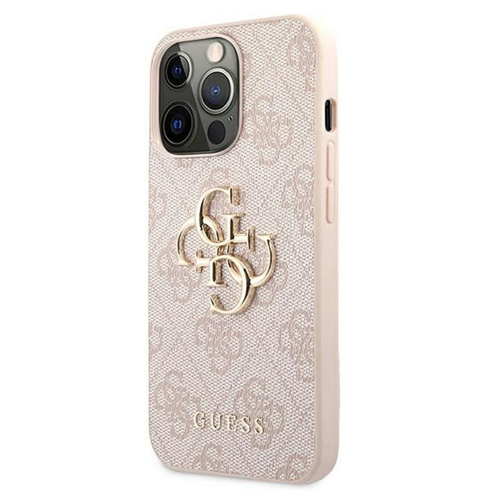 Apple iPhone 13 6,1″ Guess dėklas 4G Big Metal Logo GUHCP13M4GMGPI rožinės spalvos