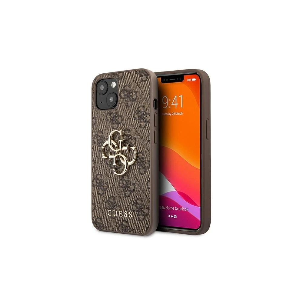 Apple iPhone 13 Pro 6,1″ Guess dėklas 4G Big Metal Logo GUHCP13L4GMGBR rudos spalvos