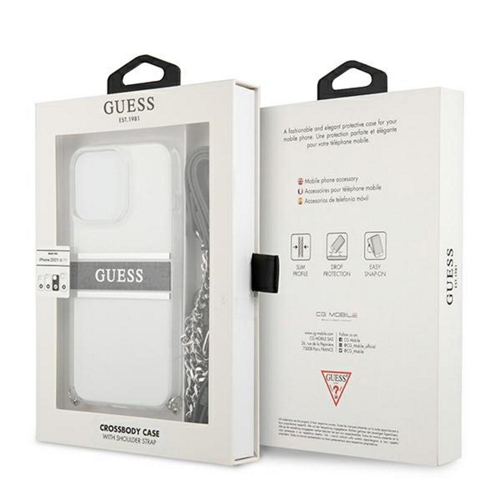 Dėklas Guess GUHCP13LKC4GBSI iPhone 13 Pro / 136,1" Transparent hardcase 4G Pilkas Strap Sidabrinis Chain