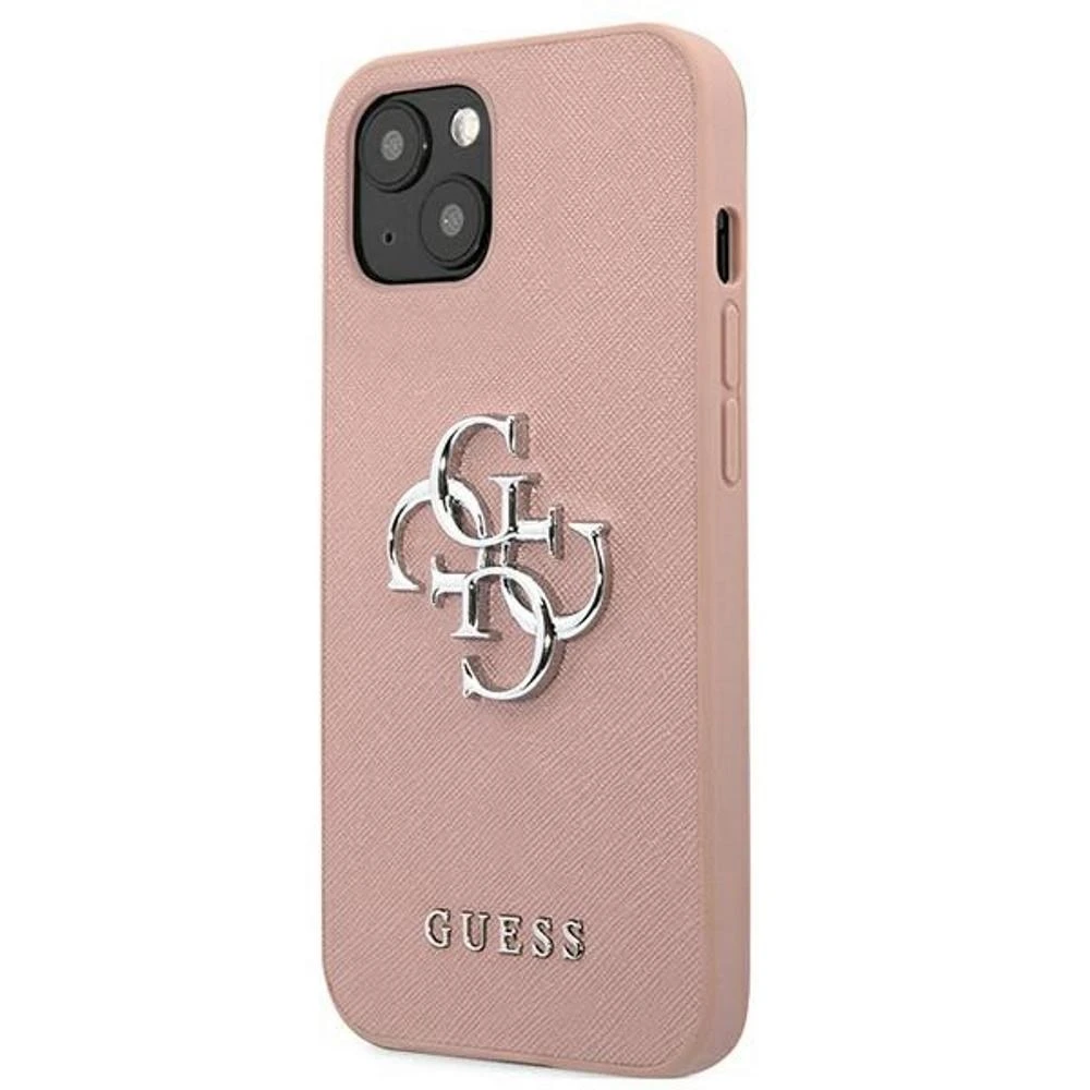 Dėklas Guess PU Saffiano Big 4G Metal Logo Case skirtas iPhone 13 Pro, rožinis