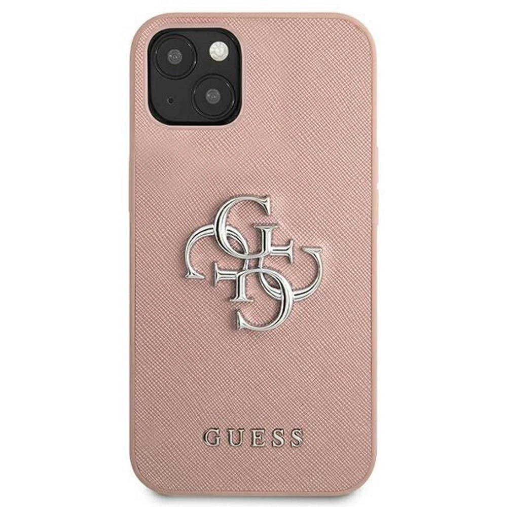 Dėklas Guess PU Saffiano Big 4G Metal Logo Case skirtas iPhone 13 Pro, rožinis