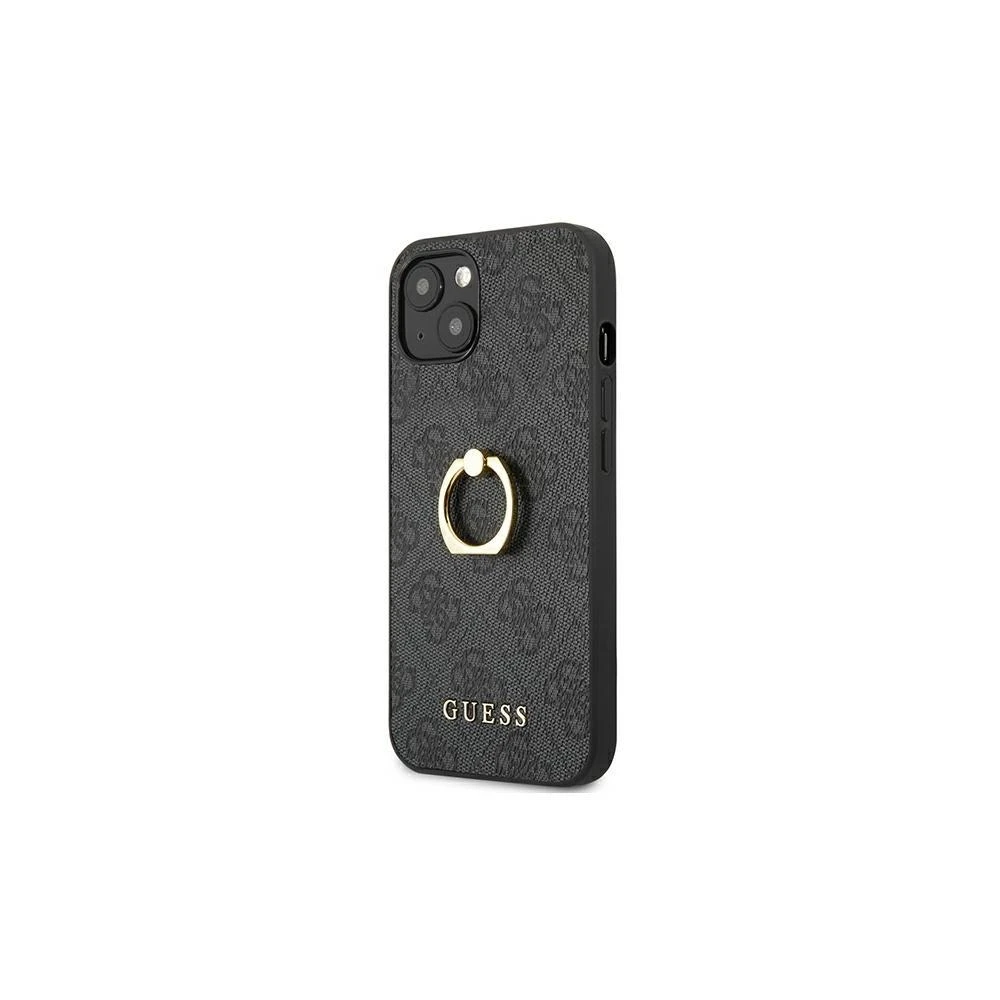Guess GUHCP13X4GMRGR iPhone 13 Pro Max 6,7" pilkas/pilkas kietas 4G dėklas su žiediniu stovu