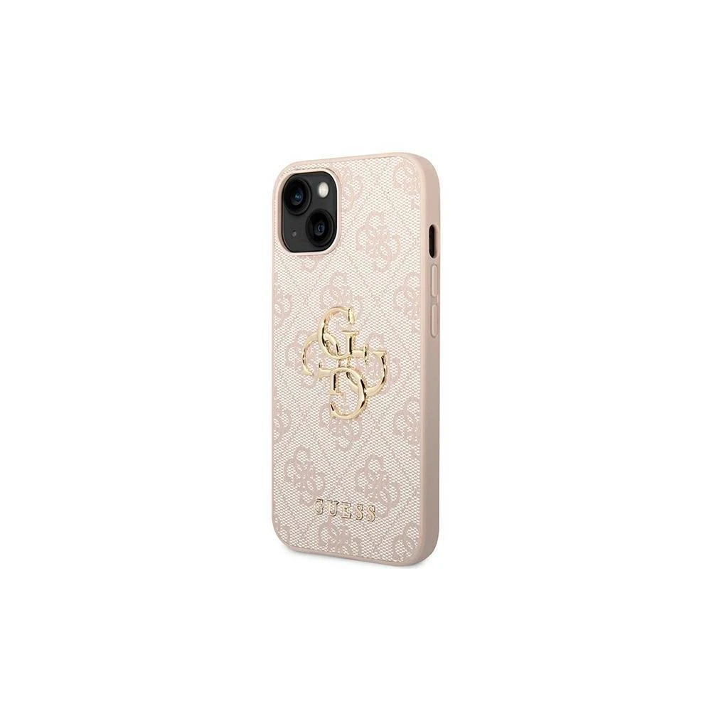 Apple iPhone 14 Pro Guess dėklas 4G Big Metal Logo rožinės spalvos