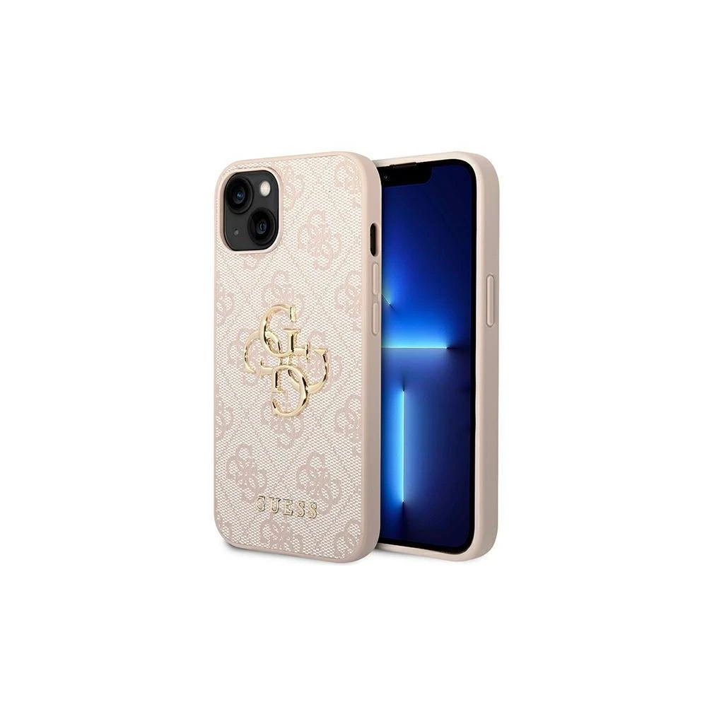 Apple iPhone 14 Pro Guess dėklas 4G Big Metal Logo rožinės spalvos