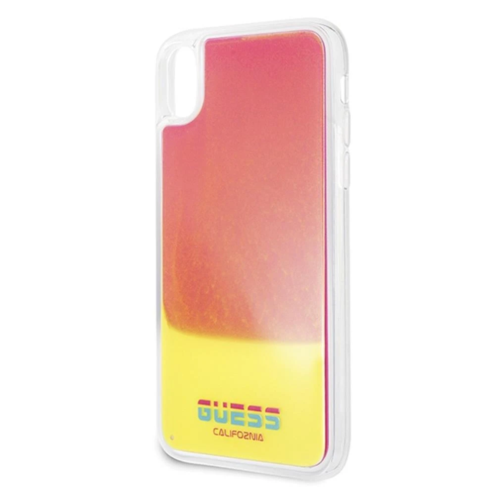 Guess GUHCPXGLCPI iPhone X/Xs rožinė /rožinis kietas dėklas California Glow in the dark