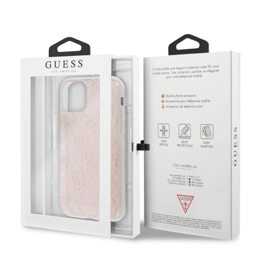 Dėklas Guess GUHCA72PCU4GLPI A72 A725 pink/pink hard case 4G Glitter