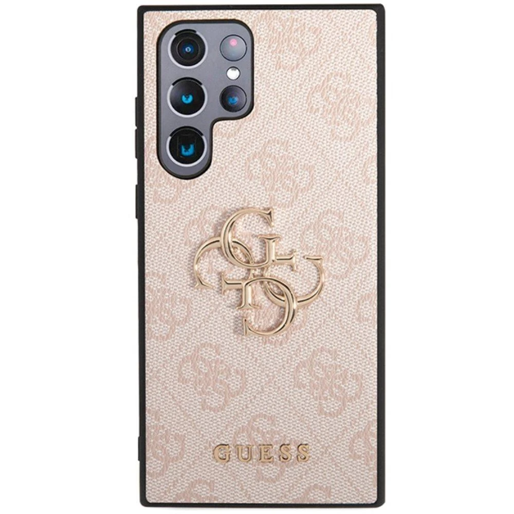 Dėklas GUESS GUHCS23L4GPPI S23 ULTRA S918 Rožinis/Rožinis HARDCASE 4G BIG METAL LOGO