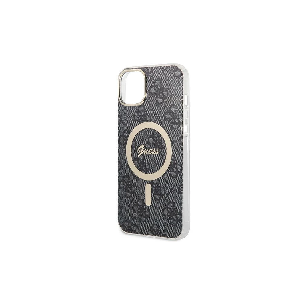 Guess Rinkinys GUBPP14XH4EACSK Dėklas+ Įkroviklis Apple iPhone 14 Pro Max 6,7″ juodos spalvos kietas dėklas 4G Print Mag