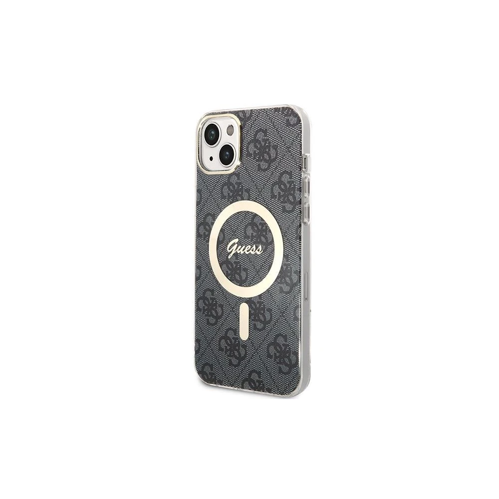 Guess Rinkinys GUBPP14XH4EACSK Dėklas+ Įkroviklis Apple iPhone 14 Pro Max 6,7″ juodos spalvos kietas dėklas 4G Print Mag