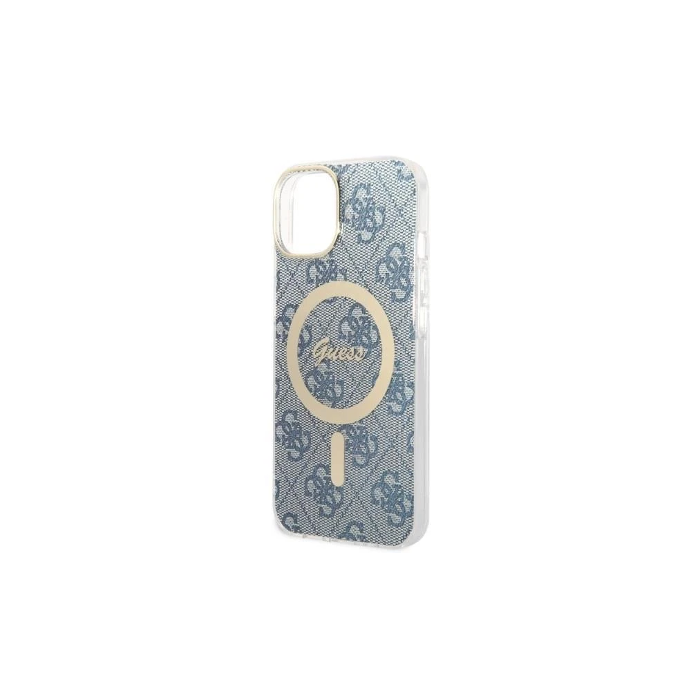 Guess Rinkinys GUBPP14XH4EACSB Dėklas+ Įkroviklis Apple iPhone 14 Pro Max 6,7″ mėlynas kietas dėklas 4G Print M