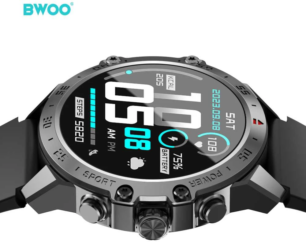BWOO išmanusis laikrodis WA-08 1.43” AMOLED juodas