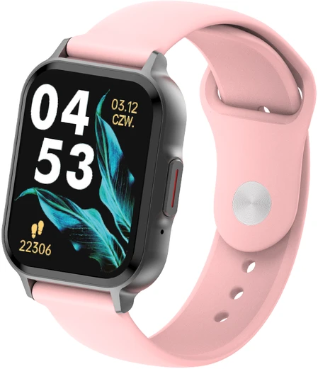 Gepardwatches Rožinė Išmanusis laikrodis Forever SW-115 lite square SPACE GRAY/Rožinis
