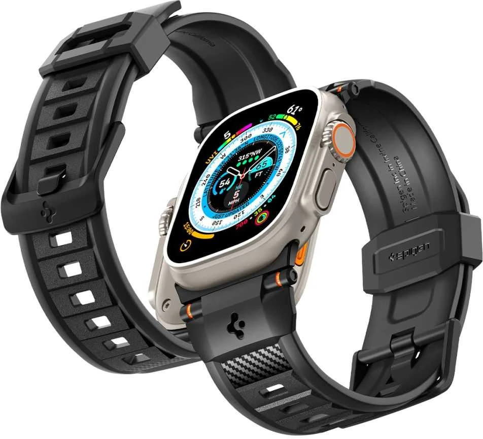 Spigen Rugged Ultra apyrankė, matinės juodos spalvos – Watch 49mm/46mm/45mm/44mm/42mm