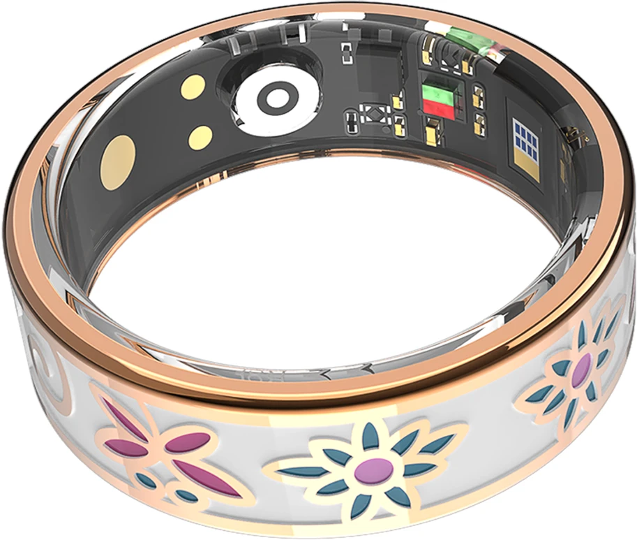 Išmanusis laikrodis „Forever Smartring Botanical SR-101“ rožinio aukso spalvos, 10 dydis