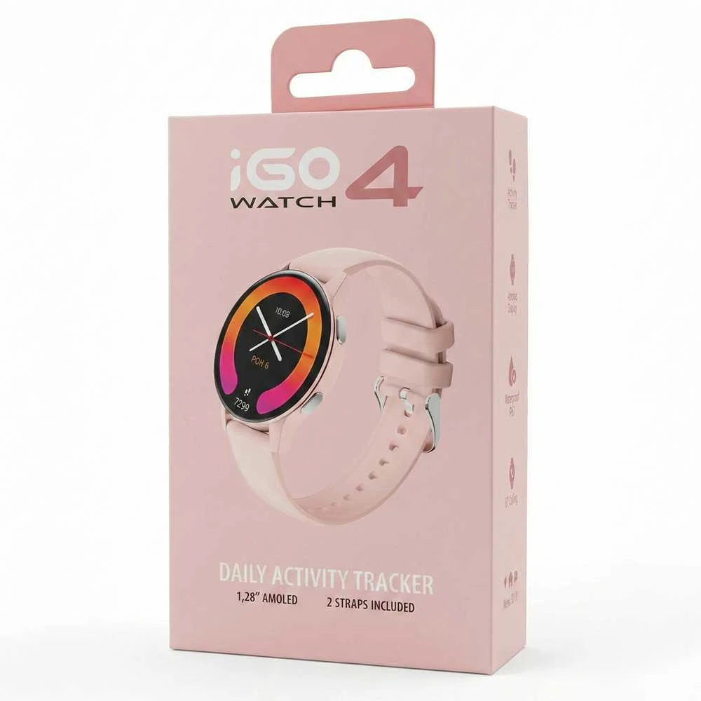 Telforceone „Forever“ išmanusis laikrodis „iGo Watch 4! JW-600“ rausvos spalvos