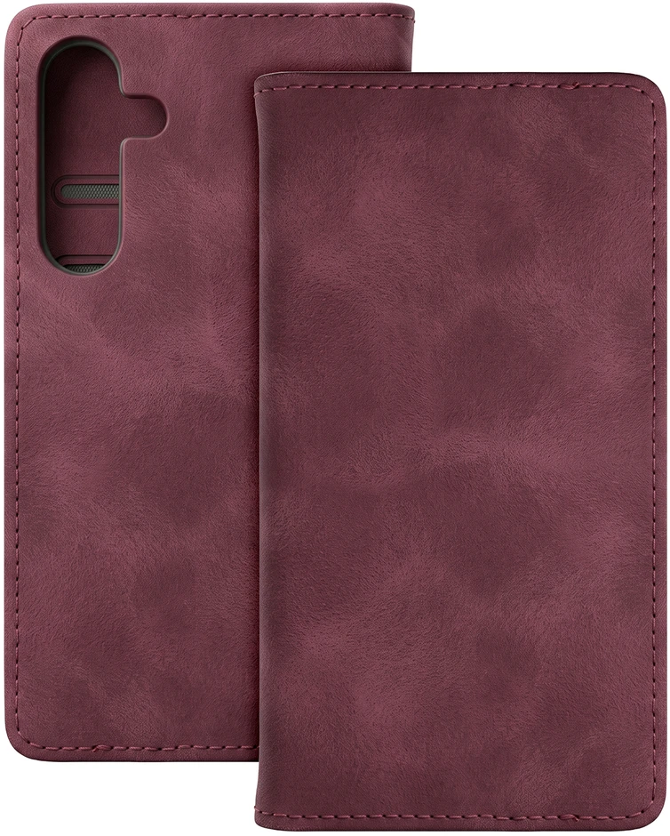 TFO Išmanusis zomšinis dėklas Samsung Galaxy S25, bordo spalvos